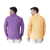 KLOSET By RIAG 100% Cotton Regular Fit Solids Full Sleeves Men's Casual Shirt - Yellow ( Pack of 2 ) - None