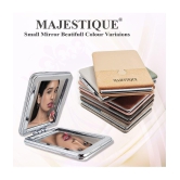 Majestique 1Pcs Portable Doublesided Mirror Distortionfree Travel Makeup Mirror Color May Vary