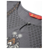 Alena Grey Cotton Straight Kurti - S