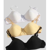 Tkeshto - Multicolor Cotton Lightly Padded Women's Everyday Bra ( Pack of 3 ) - 34