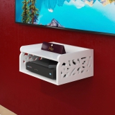 Wooden Beautiful Design Set Top Box Wall Shelf-White