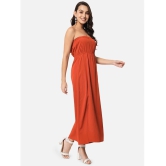 ALL WAYS YOU - Fluorescent Orange Polyester Womens Side Slit Dress ( Pack of 1 ) - None