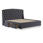 Aspen Upholstered Storage Bed (Grey King Bed Size)-Grey