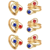 AanyaCentric Gold Plated 3 Pair Toe Rings - Golden