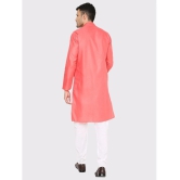 Maharaja - Coral Cotton Blend Mens Regular Kurta ( Pack of 1 ) - None