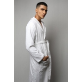 Towel material bathrobe - full length-White / XL