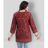 Meher Impex - Maroon Crepe Womens Straight Kurti ( Pack of 1 ) - S