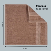 BePlush Bamboo Face Towel Set of 6  Ultra Soft Absorbent Quick Dry Towels for Facewash Gym Travel Spa and Yoga  Sensitive Skin Friendly  Face Towel for Women  Men  450 GSM 30x30 Cms  Rust-BePlush