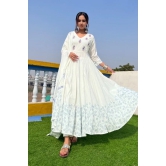 Off White Hand Block Printed Anarkali Set Off-White XXL