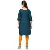 Aarika Dark Green Cotton Girls Kurti ( Pack of 1 ) - None