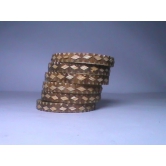 Wooden Bangle Set with Intricate Diamond Pattern