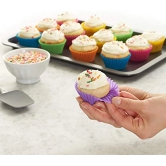 NIDY® 12Pcs Silicone Baking Cups Reusable Cupcake Liners Nonstick Cake Molds Cupcake Holder Muffin Cups Rainbow Colors Cupcake Pan Muffin Cup