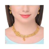 Bhagya Lakshmi Alloy Golden Contemporary Traditional 18kt Gold Plated Necklaces Set - Golden