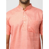 DESHBANDHU DBK - Orange Linen Mens Regular Kurta ( Pack of 1 ) - None