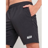 Technosport Black Polyester Mens Gym Shorts ( Pack of 1 ) - None