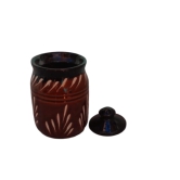 Handmade ceramic pickle jar with lid