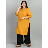 PrettyPlus by Desinoor - Mustard Rayon Womens Straight Kurti ( Pack of 1 ) - None