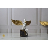 Fairy with Golden Wings (9x7 Inches)-White