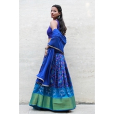 Blue Silk Patola Lehenga Set