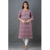 Lee Moda - Maroon Cotton Women's Straight Kurti ( Pack of 1 ) - None