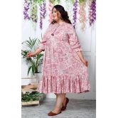 Swasti Cotton Blend Printed Anarkali Womens Kurti - Pink ( Pack of 1 ) - None