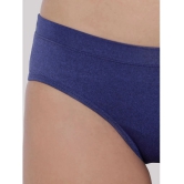 BASIICS By La Intimo - Navy Blue BCPHP03 Polyester Self Design Womens Briefs ( Pack of 1 ) - None