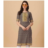 Glomee - Black Crepe Women's Straight Kurti ( Pack of 1 ) - None