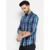 Men Slim Fit Checkered Spread Collar Casual Shirt