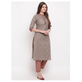 Vbuyz Grey Cotton Straight Kurti - XXL