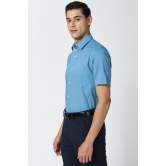 Men Blue Regular Fit Formal Half Sleeves Formal Shirt