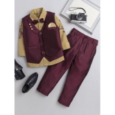 DKGF Fashion - Wine Polyester Boys Shirt & Pants ( Pack of 1 ) - None