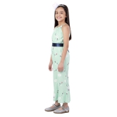 Kids Cave - Light Green Rayon Girls Jumpsuit ( Pack of 1 ) - None