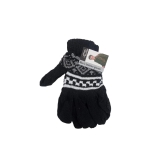 Mens Winter Warm Knitted Gloves with Geometric Pattern