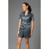 Satin Gray Co-ord Set for Women XXL