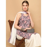 Printed Purple Rayon Kurta with Palazzos & With Dupatta-M / Purple