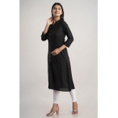 MAUKA - Black Rayon Women''s A-line Kurti ( Pack of 1 ) - None