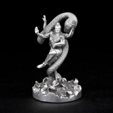 Artarium 999 Pure Silver Mystical Shiva Mahadev Murti Shiva Statue for Car Dashboard Silver Gift Item, Statue Suitable to Store in Pooja Room,Office Pack of 1