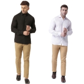 KLOSET By RIAG 100% Cotton Regular Fit Solids Full Sleeves Men's Casual Shirt - Off White ( Pack of 2 ) - None