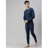 Pack of 2 Lux Cottswool - Blue Cotton Blend Mens Thermal Tops - None