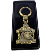 RAVARIYA GRAPHICS Royal RE Classic Bullet Bike Brass Metal Keychains