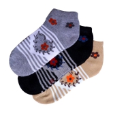 SELETA - Multicolor Cotton Blend Women's Ankle Length Socks ( Pack of 3 ) - None