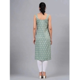 HIGHLIGHT FASHION EXPORT Rayon Printed Straight Womens Kurti - Green ( Pack of 1 ) - None