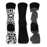 Elite Black & White Designer Socks for Men - Pack of 3