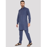 Maharaja - Blue Blended Fabric Regular Fit Mens Pathani Suit ( Pack of 1 ) - None