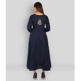 Lee Moda - Blue Rayon Women's Anarkali Kurti ( Pack of 1 ) - XXL