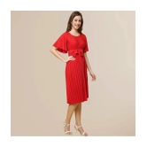 Fabflee - Red Polyester Womens Fit & Flare Dress ( Pack of 1 ) - None