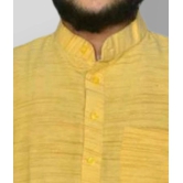 DESHBANDHU DBK - Yellow Cotton Blend Mens Regular Kurta ( Pack of 1 ) - None