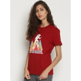 Wolfpack Women Red Printed T-Shirt-XL