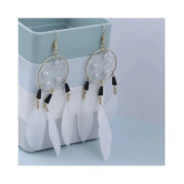 Silver Shine - White Drop Earrings ( Pack of 1 ) - White