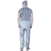 PENYAN PVC Transparent Sky Blue Rain Suit For Man With Cap - Freesize